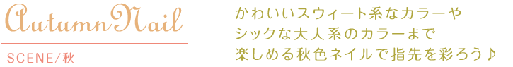 かわいいスウィート系なカラーやシックな大人系のカラーまで楽しめる秋色ネイルで指先を彩ろう♪